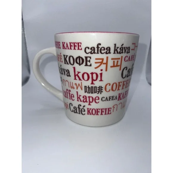 Starbucks 2008 International Languages Mug 16 OZ Red Orange Y2K Coffee Tea - Picture 3 of 9